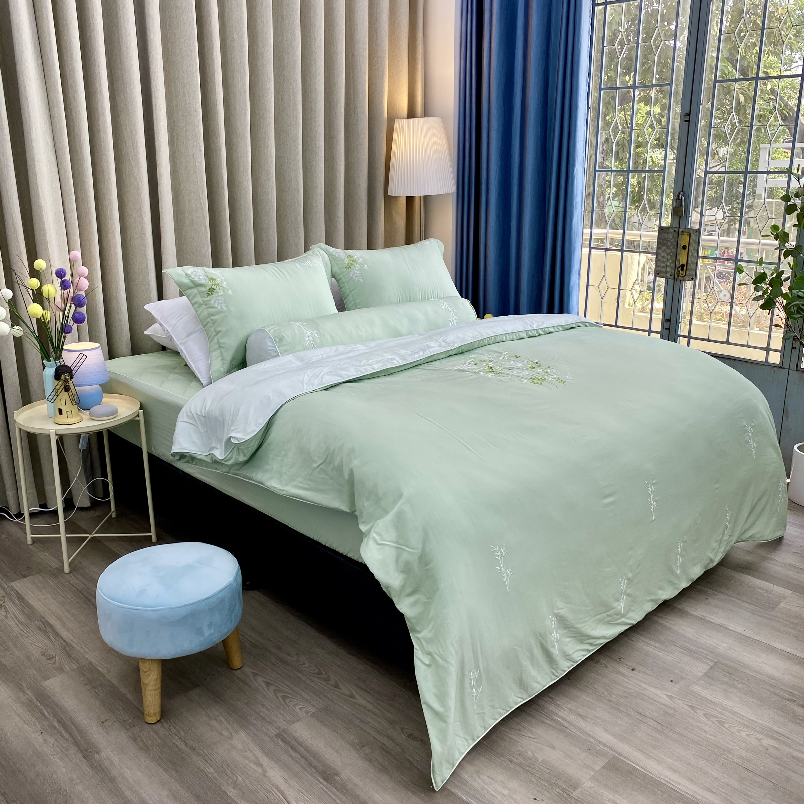 Chăn bốn mùa Hàn Quốc K-Bedding by Everon MicroTencel Xanh Ngọc KMTS103 200*220cm