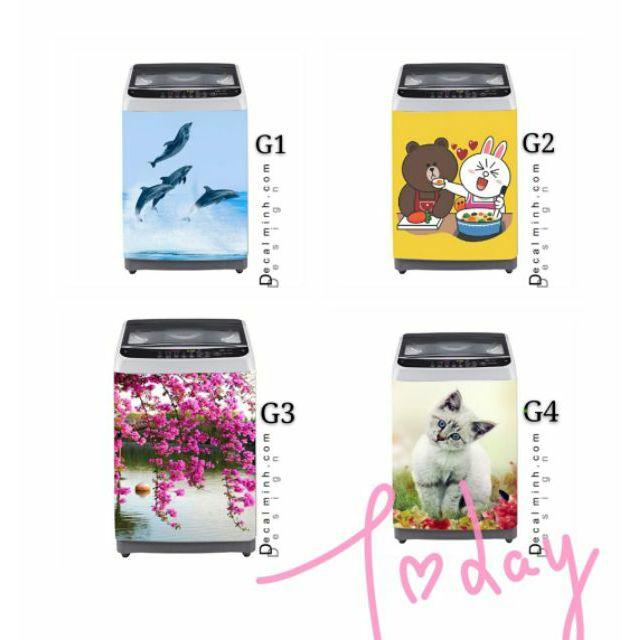 Decal tem dán máy giặt cao cấp 3D - chọn mẫu