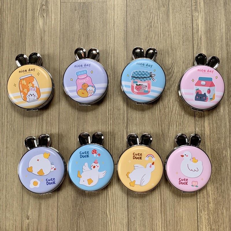 GƯƠNG MINI BỎ TÚI HAI MẶT HÌNH TAI THỎ