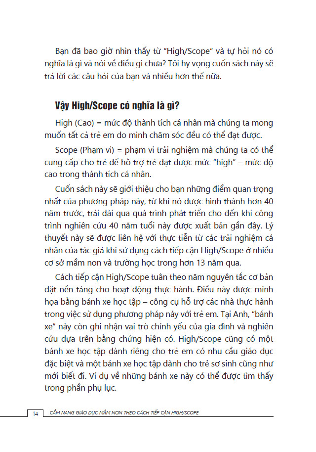 Sách Cẩm nang giáo dục mầm non theo cách tiếp cận High/Scope