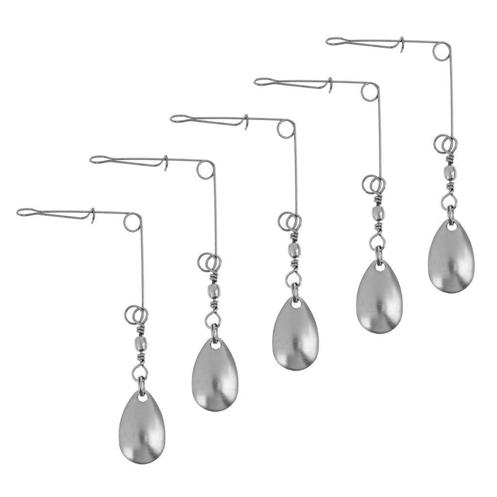 10Pcs Stainless Steel Spinnerbait Fishing Lures Spoons Rigs Fishing Accessories