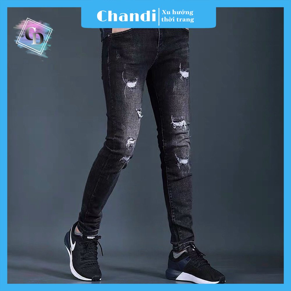 Quần Bò Nam cao cấp thương hiệu Chandi, chất jean co dãn mẫu mới mã 110