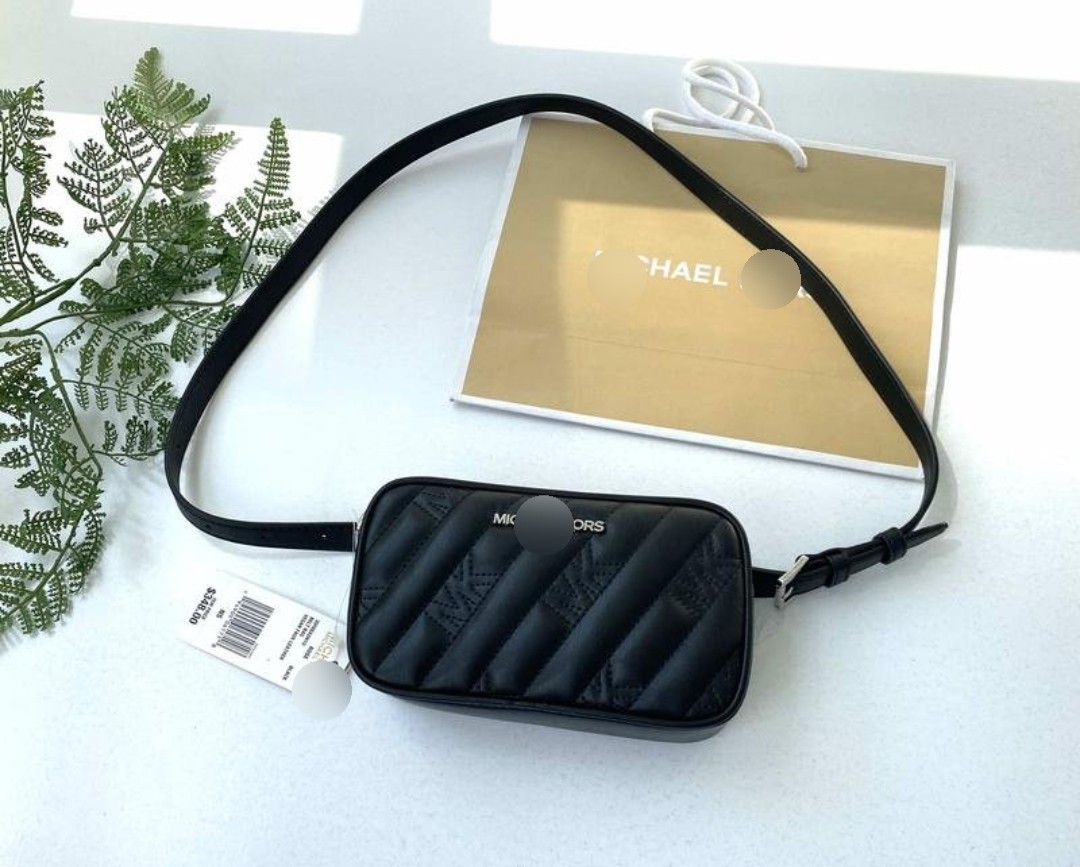 Túi Mk Rose đeo bụng đen logo sz18 35F0SON1U $348