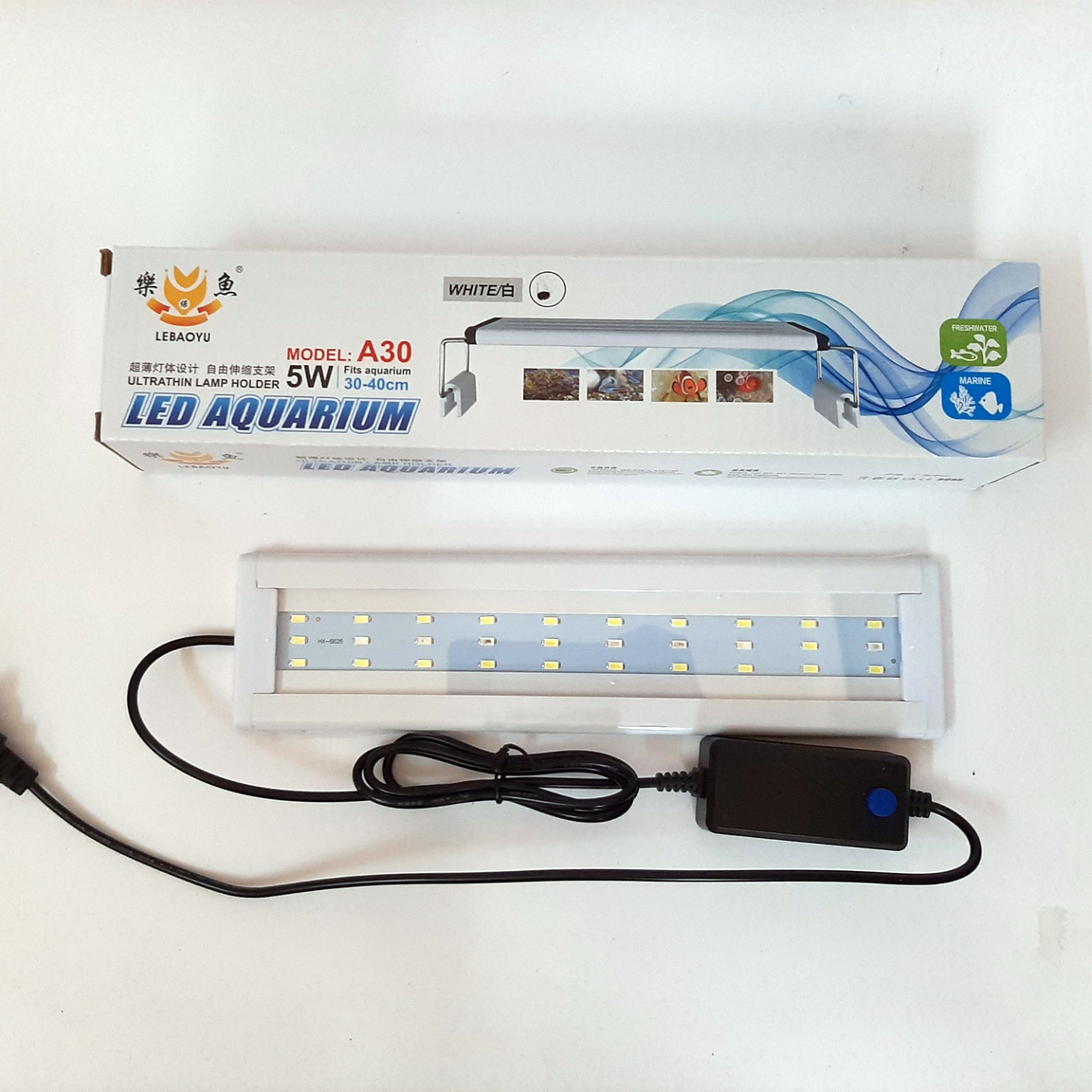 Đèn led 3 màu thủy sinh, đèn led bể cá mini, đèn hồ cá, A30 cho bể dài từ 30-40 cm