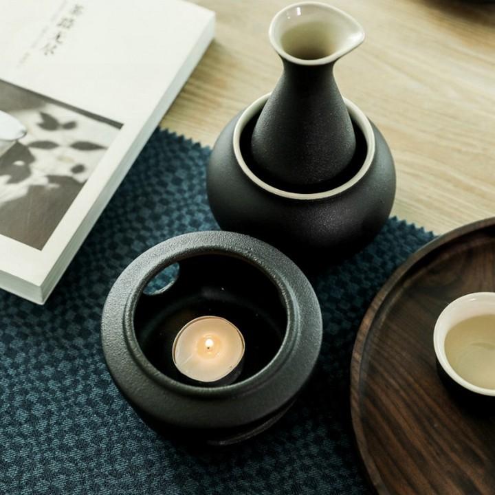 Bộ 7 Chi Tiết Uống Sake Hâm Nóng Tại Bàn Yumi-Zen Ceramics Cao Cấp - Riki Shop