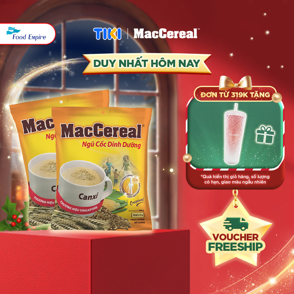 Combo 2 túi Bột Ngũ Cốc Dinh Dưỡng Canxi - MacCereal (túi 20 gói x 28g)