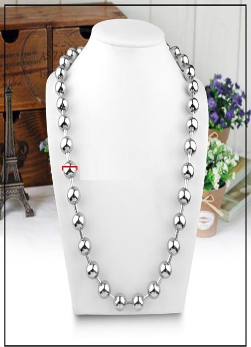 Dây chuyền bi titan cỡ lớn size đại dài tròng đầu 60cm D01