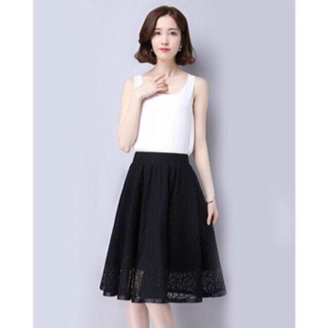 Chân Váy Xoè Ren Thời Trang Nữ