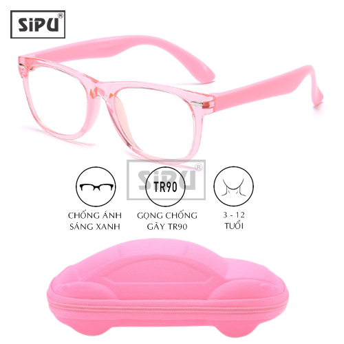 Mắt Kính Trẻ Em SiPU Chính Hãng MK07 Chống Ánh Sáng Xanh + Chống gãy - Bé Trai Bé Gái