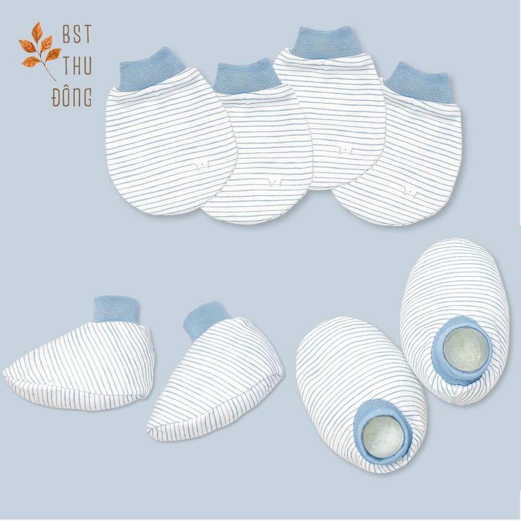 Bao tay bao chân sơ sinh Miomio dày bo chun 100% cotton