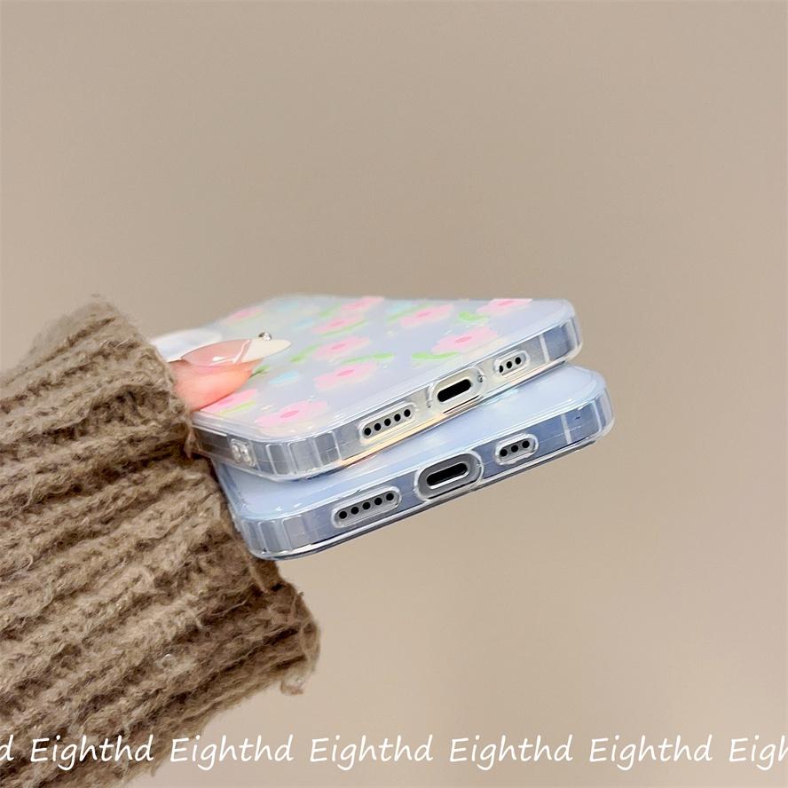 Ốp Điện Thoại Silicon Mềm Họa Tiết Hoa Bướm Màu Gradient Cho iPhone 14 13 12 11 Pro Max X XR Xs Max 6 7 8 Plus