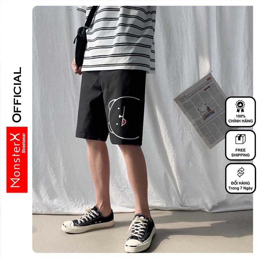 Quần Short Đùi Gấu unisex MONSTERX thể thao basic nam nữ oversize phong cách đường phố Hàn Quốc Ulzzang