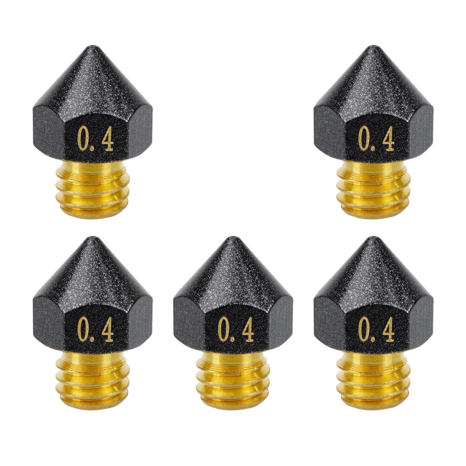 5 Pieces Printer Nozzle Brass Print Head Extruder Nozzles for Printer Parts