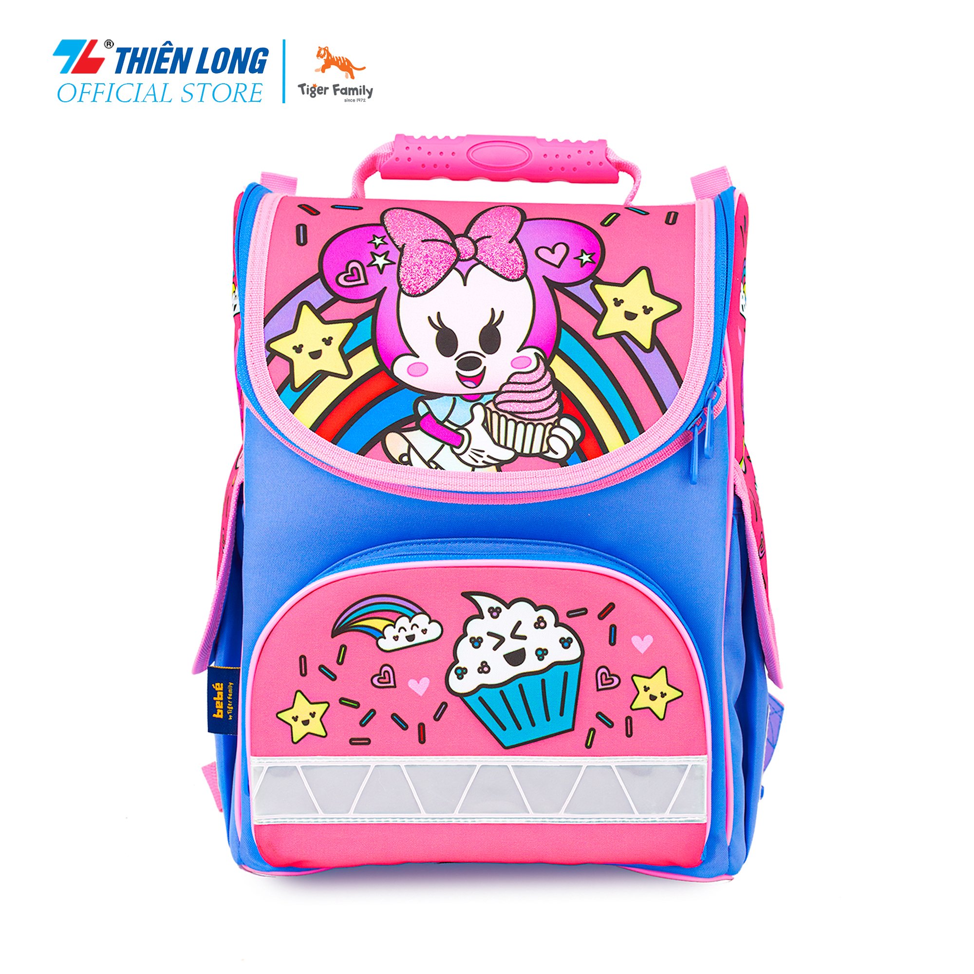 Combo cặp chống gù Thiên Long Điểm 10 Nature Quest kèm túi rút bình nước Minnie