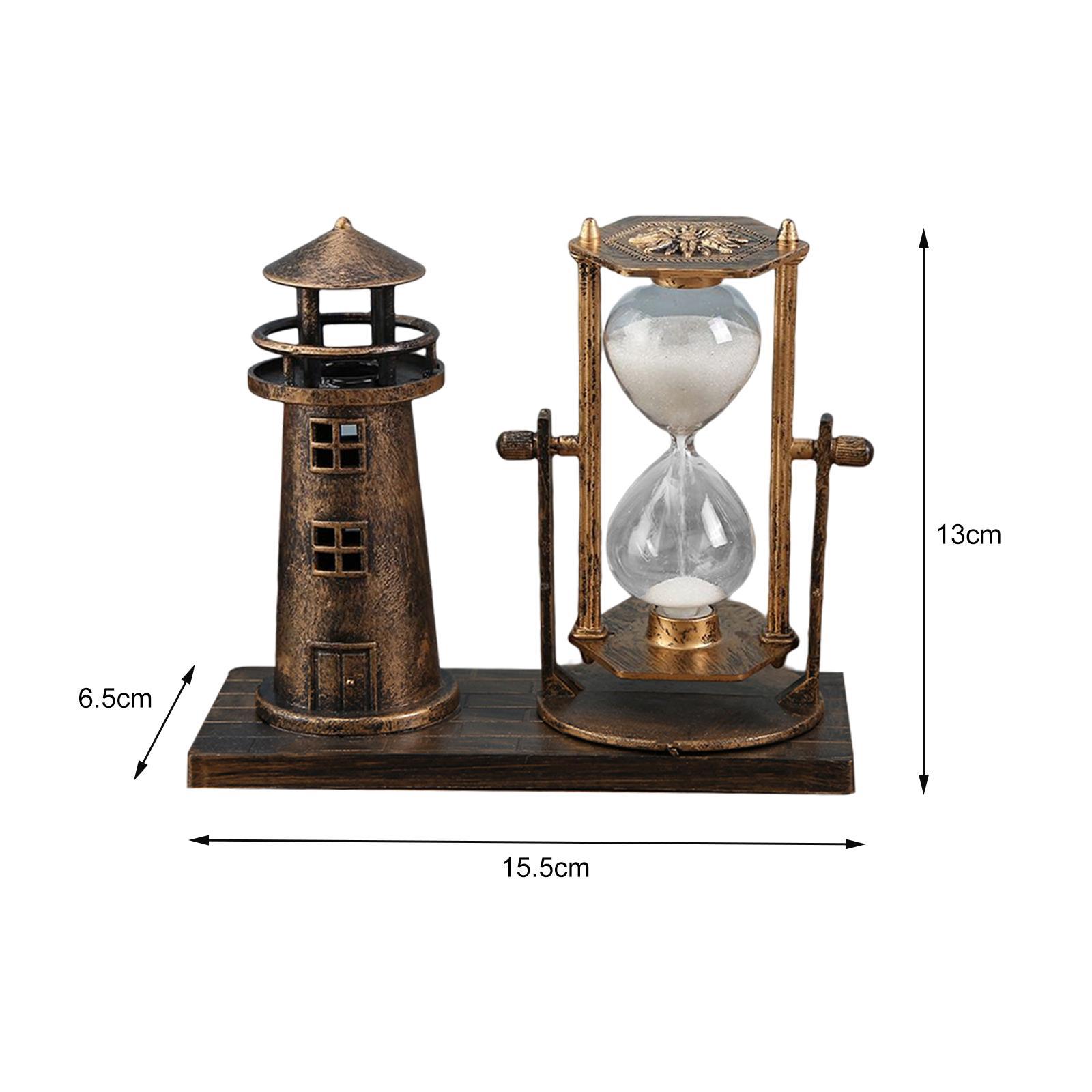 European Retro Style Lighthouse Hourglass Sand Timer for Desk New Year Gift