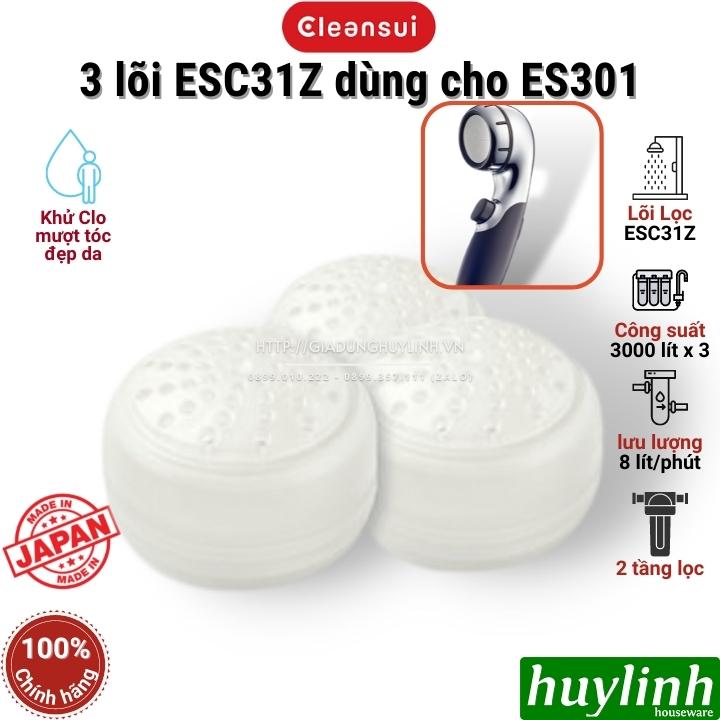 Bộ 3 lõi lọc nước Cleansui ESC31 cho vòi sen tắm ES301 - Sản xuất tại Nhật - Hàng chính hãng