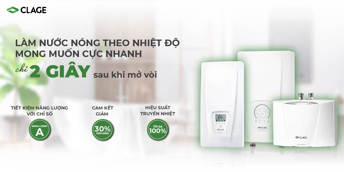 Máy Làm Nước Nóng Tức Thì CLAGE E-mini MCX6, Chống Giật, Điều Khiển Thông Minh Làm Nước Nóng Trực Tiếp- Hàng Chính Hãng