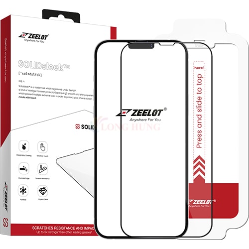 Dán màn hình cường lực Full viền Zeelot SOLIDsleek cho iPhone 13 Series  - Hàng chính hãng