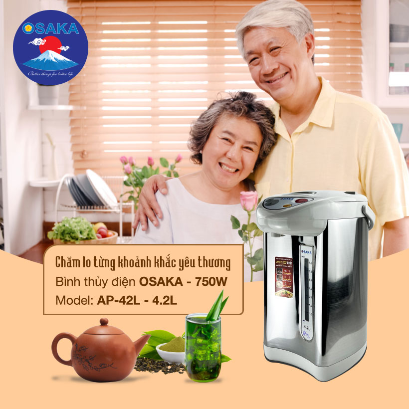 Bình thủy điện cao cấp AP-42L dung tích 4.2 lít - Lòng inox bền đẹp - Hàng chính hãng