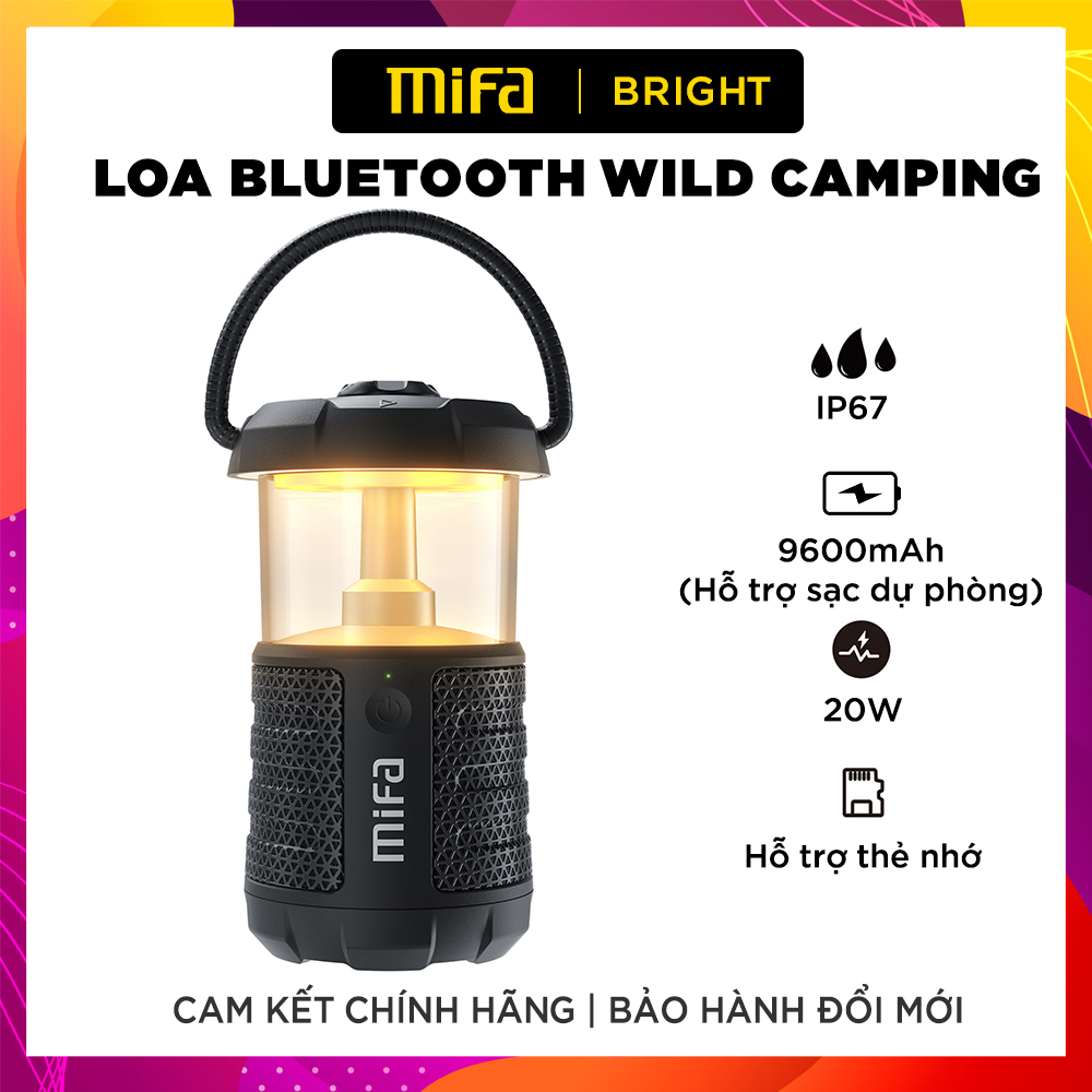 Loa Bluetooth Du Lịch Dã Ngoại MIFA Wild Camping Công Suất 20W, Dung Lượng Pin 9600mAh, Hỗ Trợ Sạc Dự Phòng - Hàng Chính Hãng