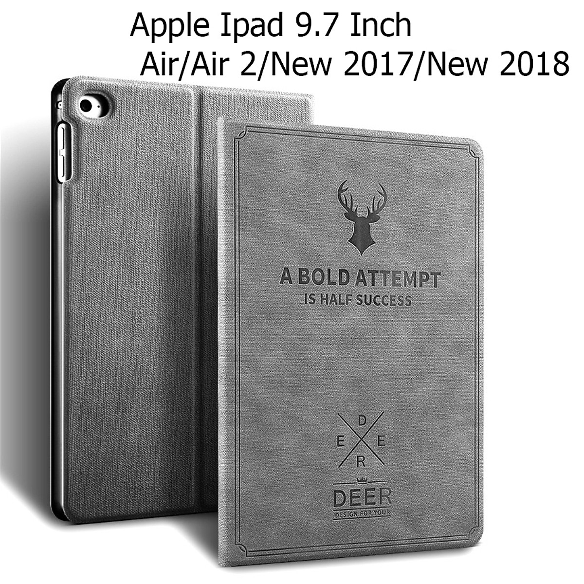 Bao Da Cover Dành Cho Apple Ipad Air / Air 2 / Pro 9.7 / New 2017 / New 2018 Vân Da Tuần Lộc