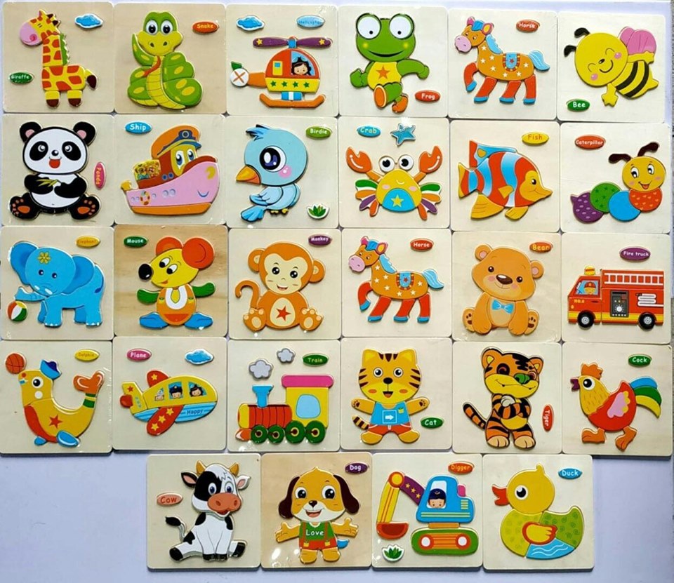 Combo 10 tranh ghép hình nổi cho bé MK004