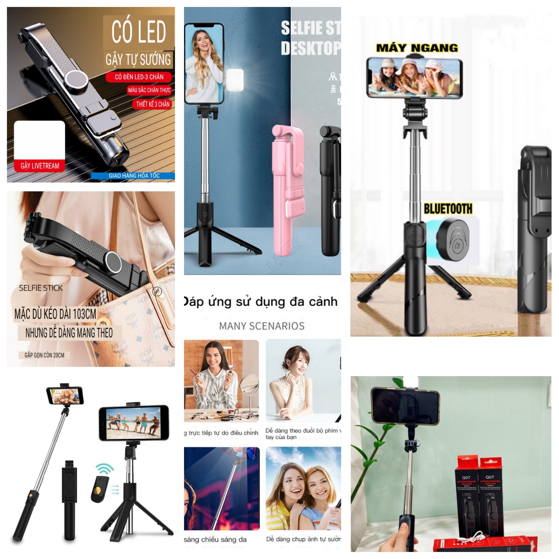 GẬY TỰ SƯỚNG QUAY PHIM CHỤP ẢNH CÓ BLUETOOTH ĐÈN LED ĐA CHỨC NĂNG TIỆN DỤNG MẪU MỚI HÀNG CAO CẤP