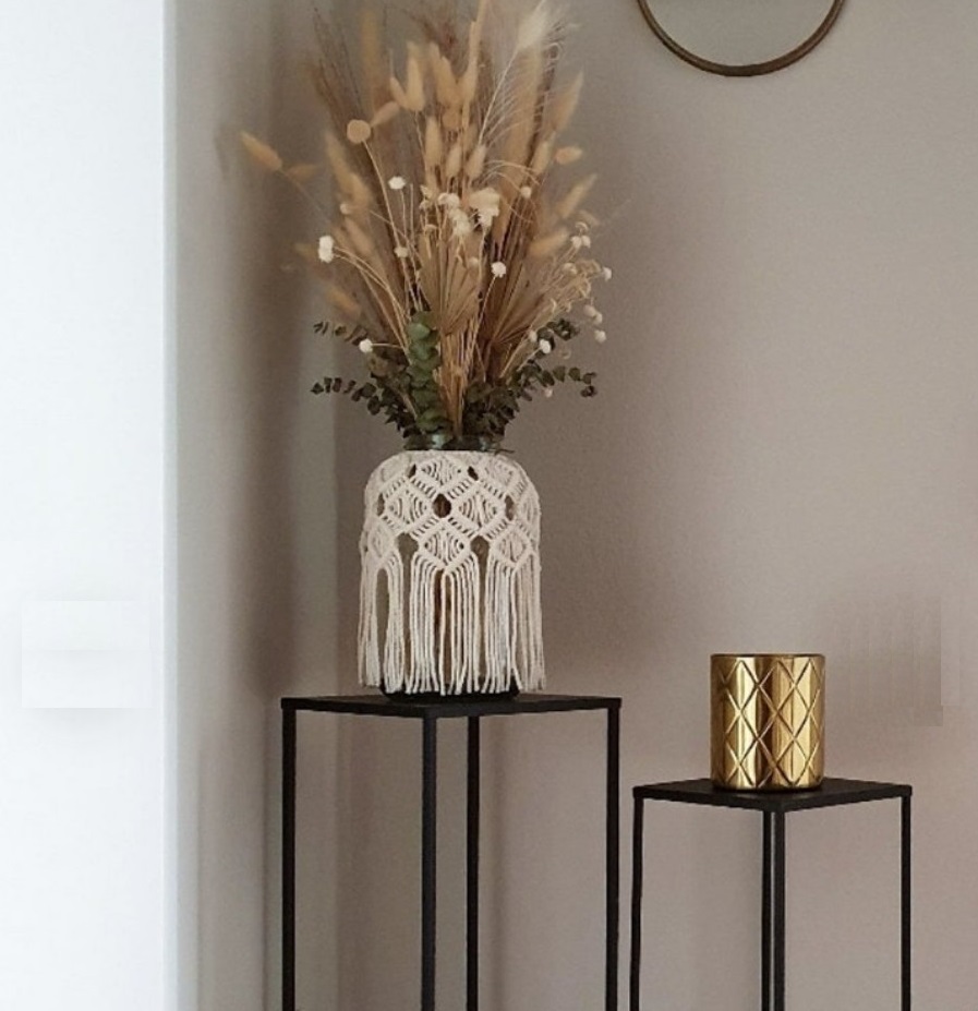 Dây macrame trang trí bình lọ hoa