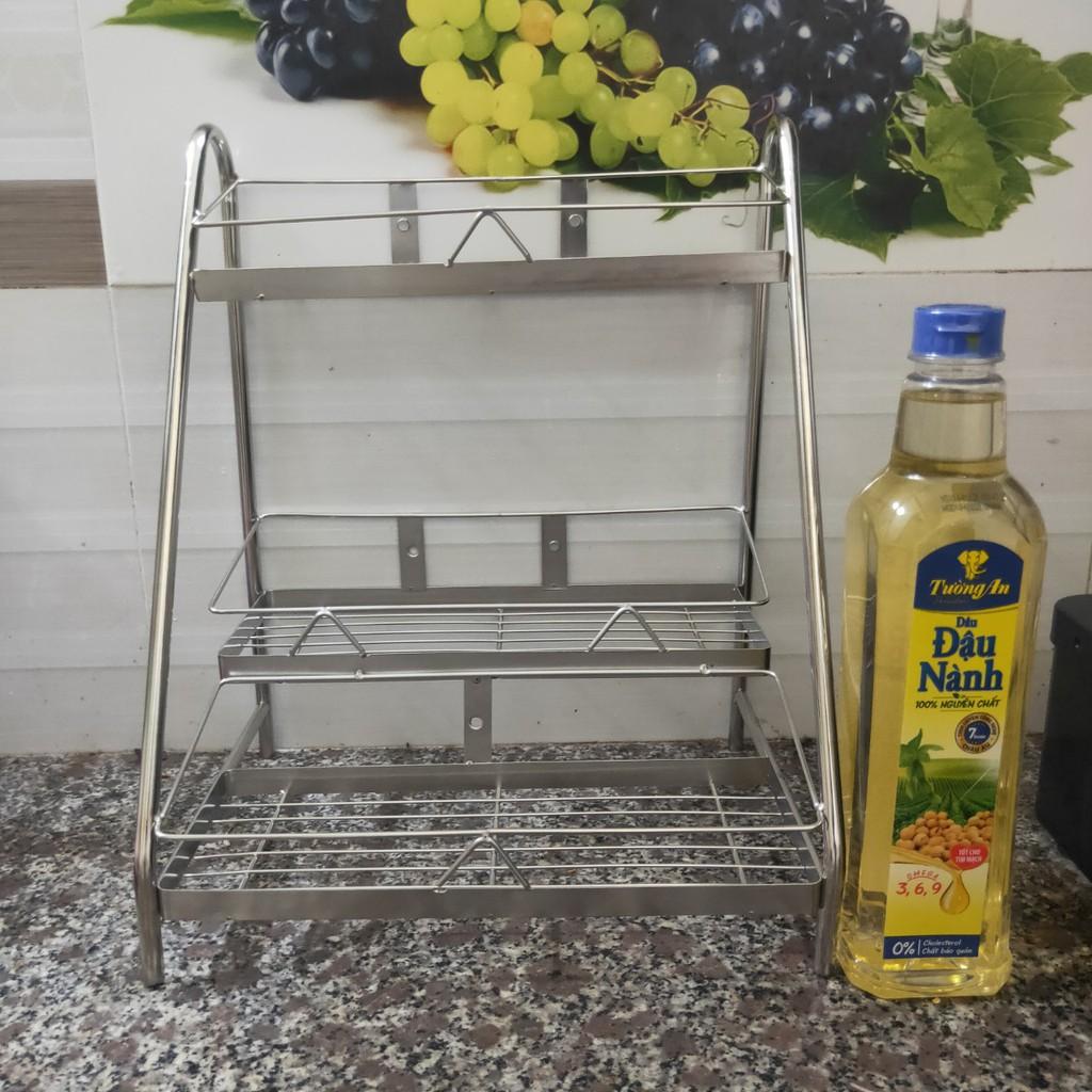Kệ gia vị Inox Cầu Thang 3 tầng ống
