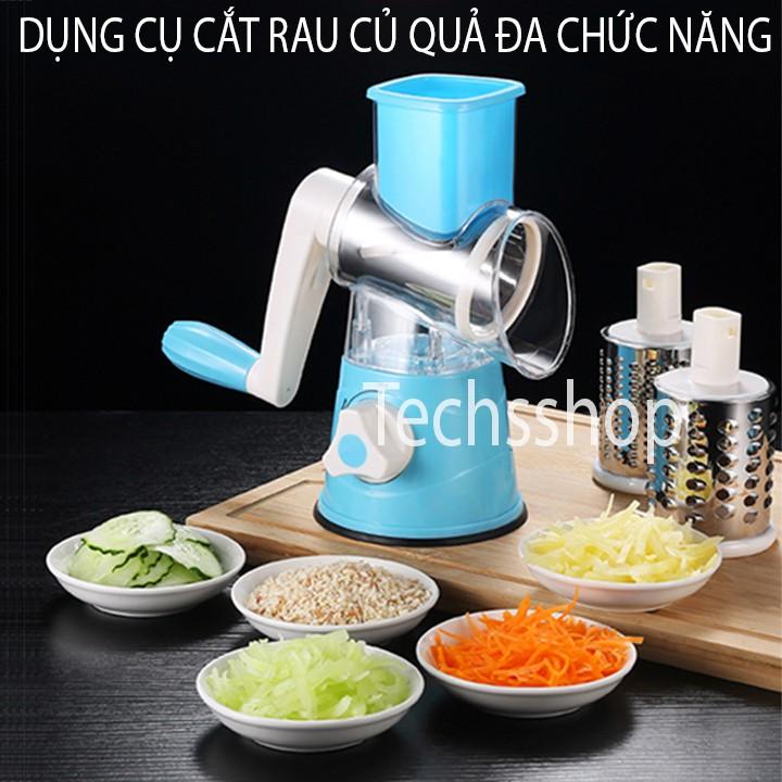 Dụng Cụ Cắt Thái Bào Rau Củ Quả Đa Năng 3in1 - Dụng Cụ Nhà Bếp Chế Biến Nguyên Liệu Nấu Ăn - Loại Xoay Bằng Tay