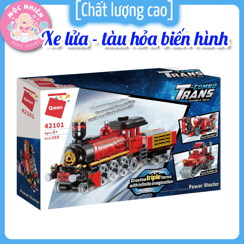 Đồ chơi xếp hình Qman 42101 - Tàu hỏa biến hình (305 mảnh ghép)