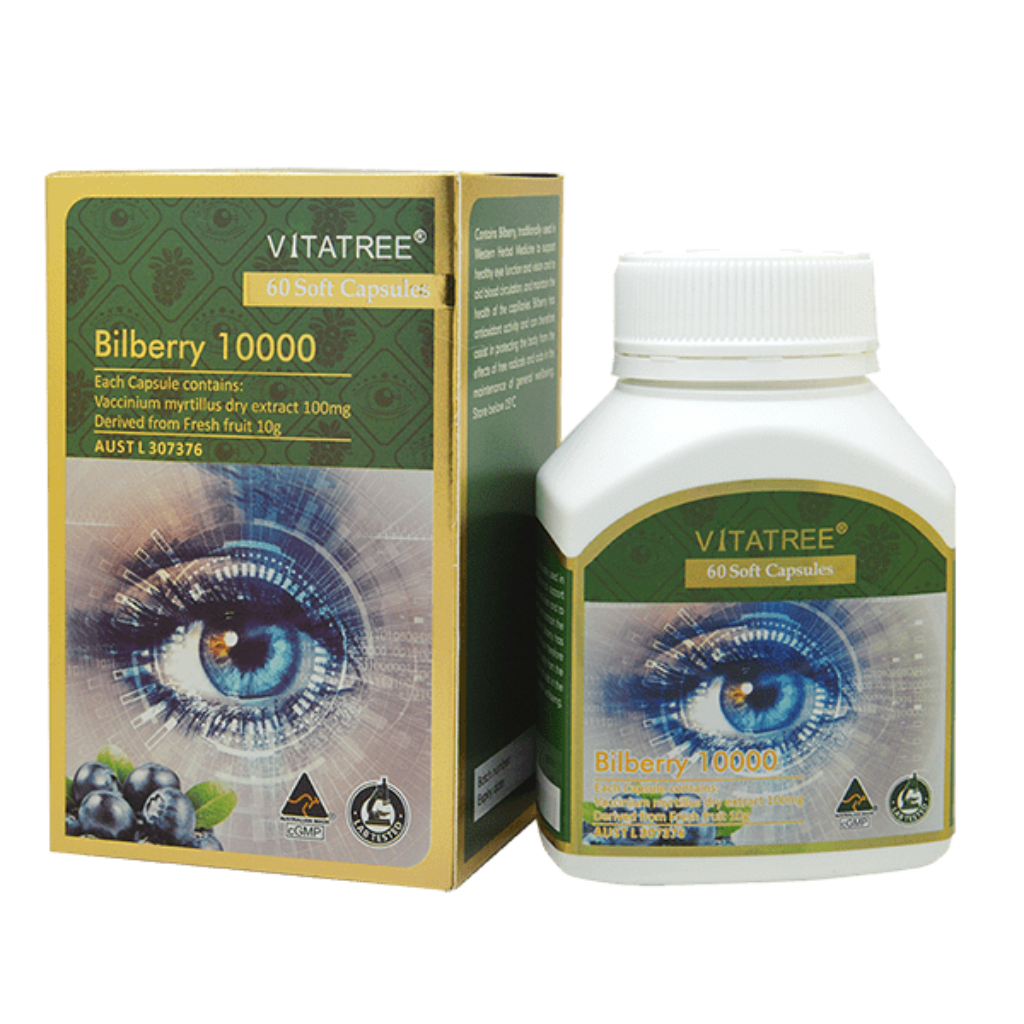 Viên uống bổ mắt Vitatree Bilberry 10000mg
