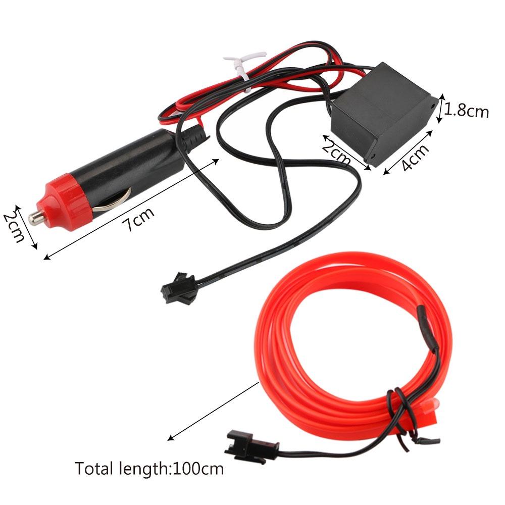 Bộ dây đèn LED neon EL 12V trang trí nội thất xe hơi