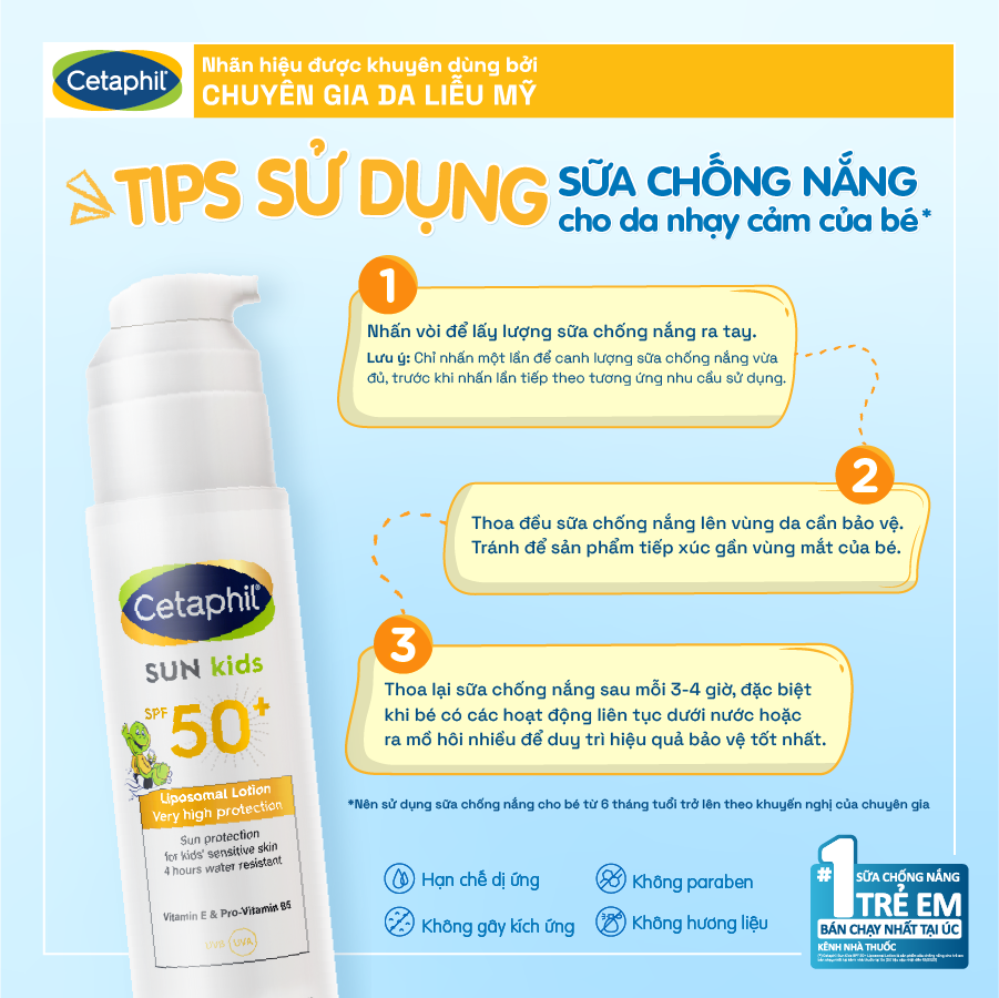 Sữa chống nắng dịu lành cho làn da nhạy cảm của bé CETAPHIL BABY SUN KIDS 150ML