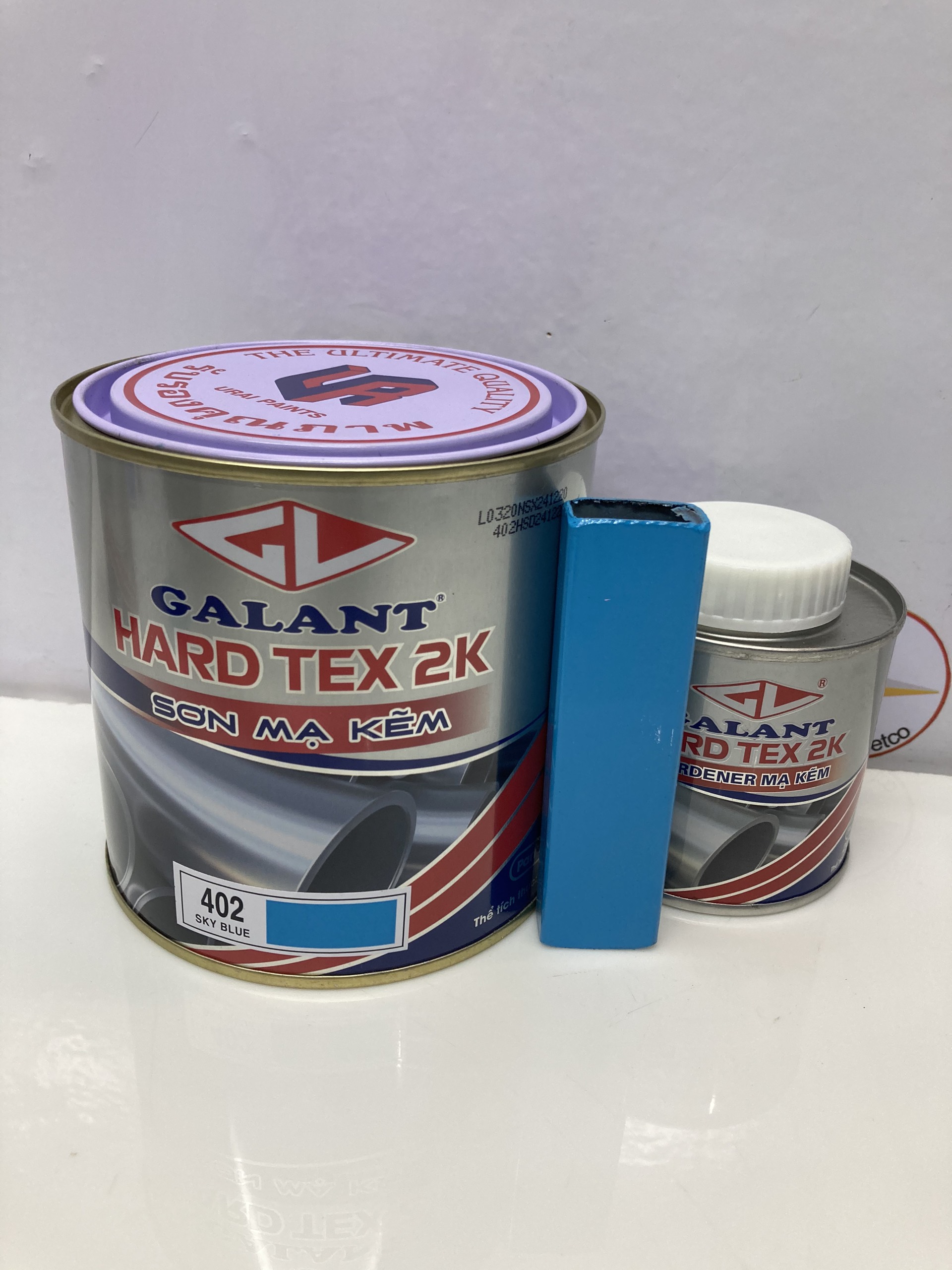 Sơn sắt mạ kẽm không cần lót Galant Hard Tex 2K Sky Blue 402 1L/bộ