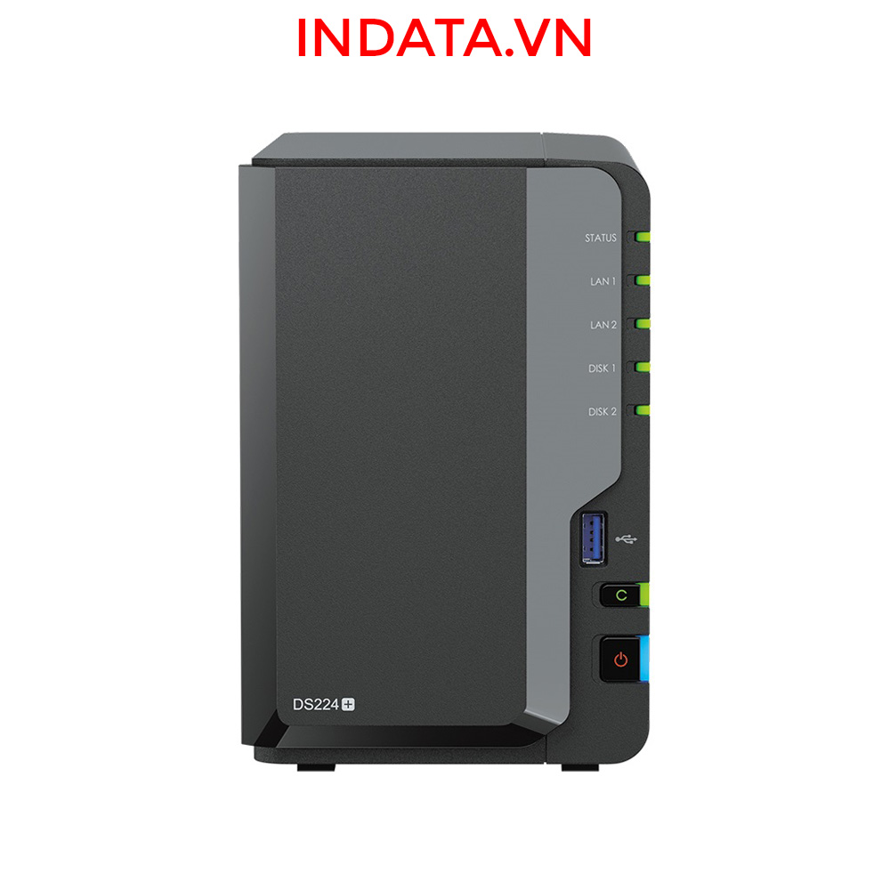 Bộ lưu trữ mạng NAS Synology DS224+ CPU Intel Celeron J4125 4-core 2.0GHz, RAM 2GB, LAN 2x 1GbE, 2 khay ổ cứng - Hàng chính hãng