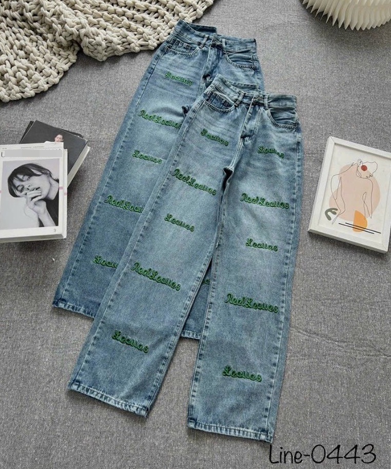 QUẦN JEANS ỐNG RỘNG LƯNG CAO DÀI SUÔNG TRƠN DENIM THỂ THAO DẠO PHỐ ĐI CHƠI ĐI BIỂN ĐI TIỆC CÔNG SỞ