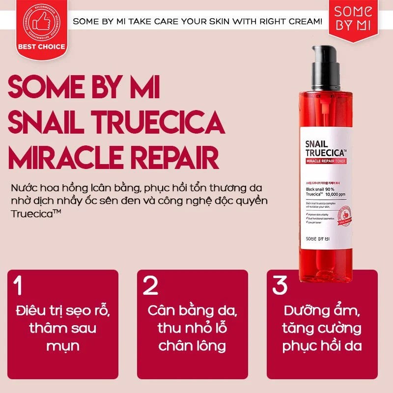 Nước hoa hồng Some By Mi Snail Truecica Miracle Repair Toner