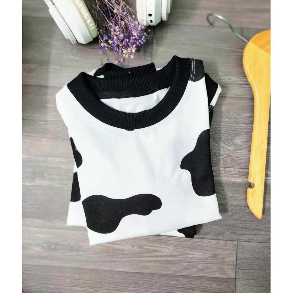 Set Bộ họa tiết bò sữa dễ thương cho bé