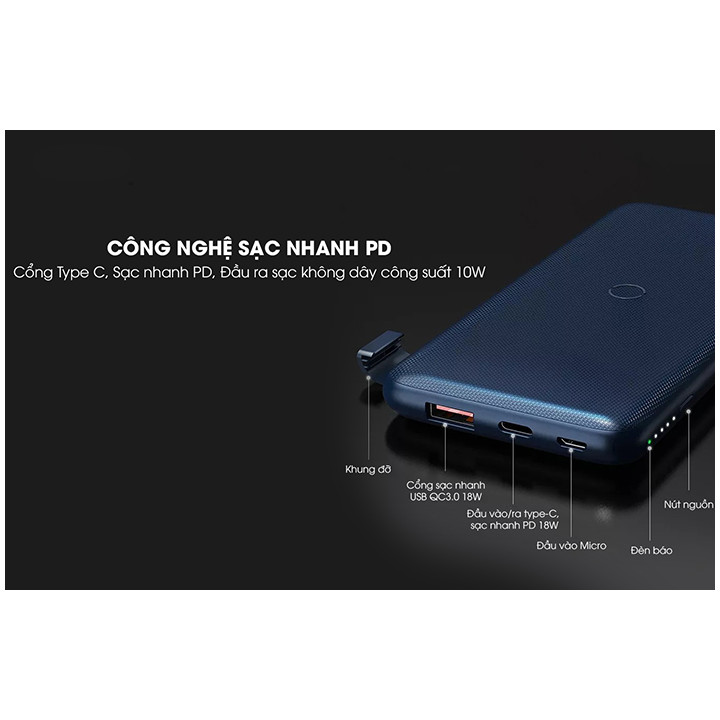 Pin Dự Phòng Không Dây Remax RPP-152 Resu Series 10000mah sạc nhanh Fast Charging - Hàng nhập khẩu