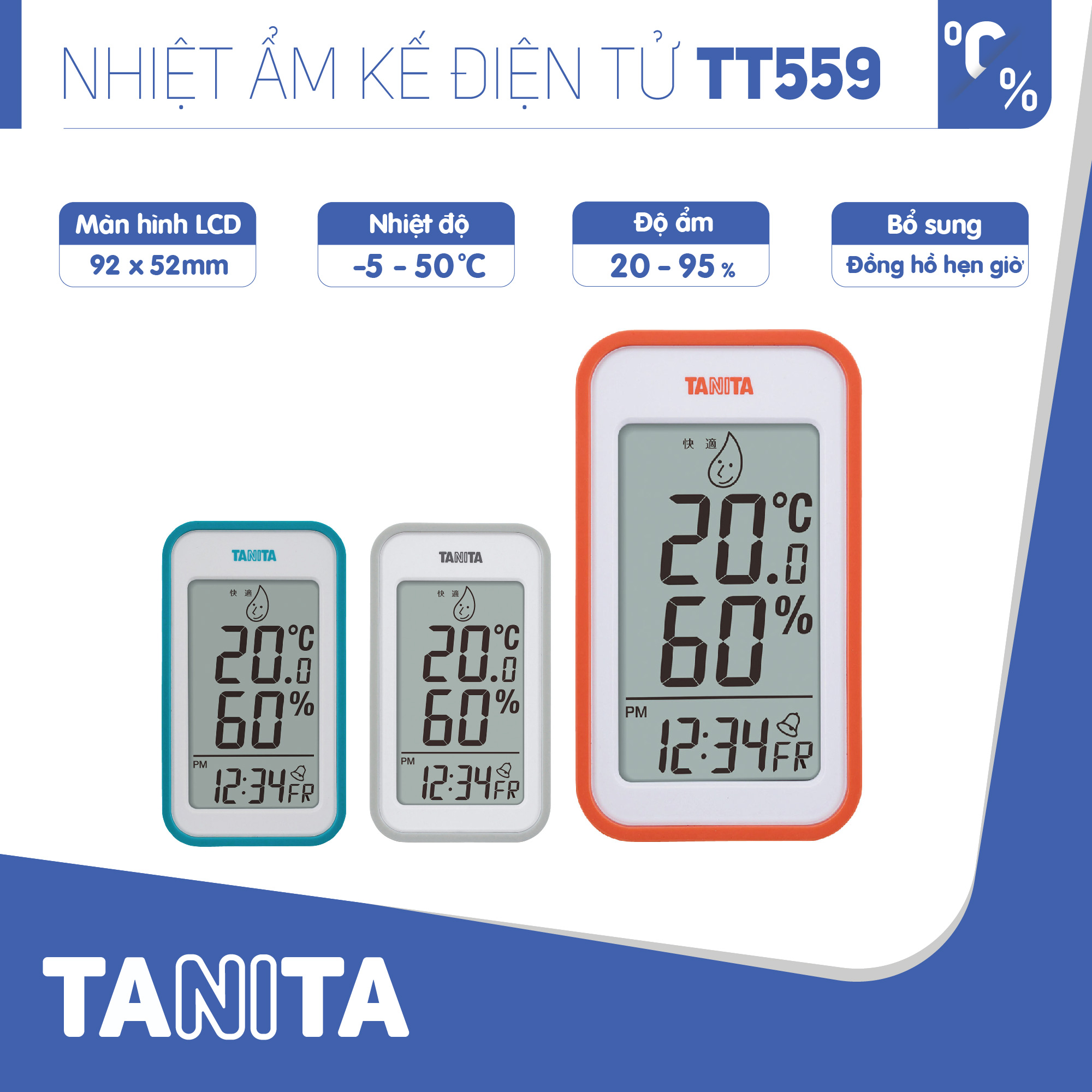 Nhiệt ẩm kế điện tử Tanita TT559 chính hãng nhật,Nhiệt ẩm kế cơ,Nhiệt ẩm kế điện tử,Nhiệt ẩm kế nhật,Nhiệt ẩm kế chính xác,Nhiệt ẩm kế phòng,Nhiệt ẩm kế trong phòng cho trẻ sơ sinh,Nhiệt ẩm kế treo tường,Nhiệt ẩm kế đo độ ẩm, Nhiệt ẩm kế tanita, Nhiệt ẩm