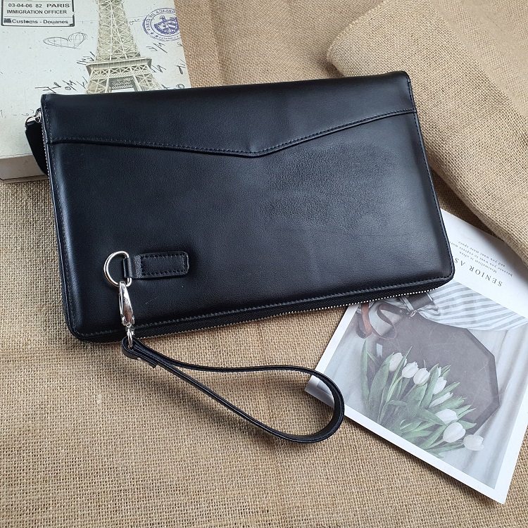 Clutch cầm tay nam; Ví cầm tay nam da bò thật CL120LEA - 100% da bò thật