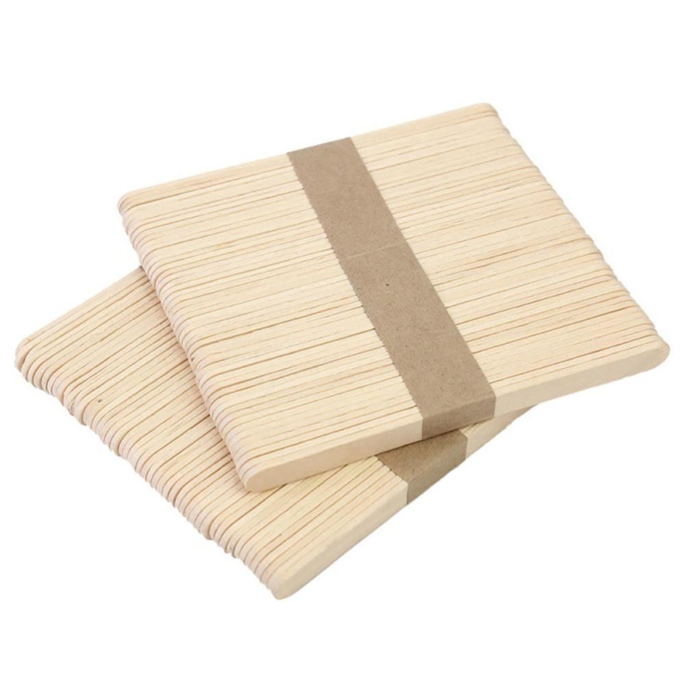 100 que gỗ tự nhiên bề mặt mịn làm thủ công, que kem