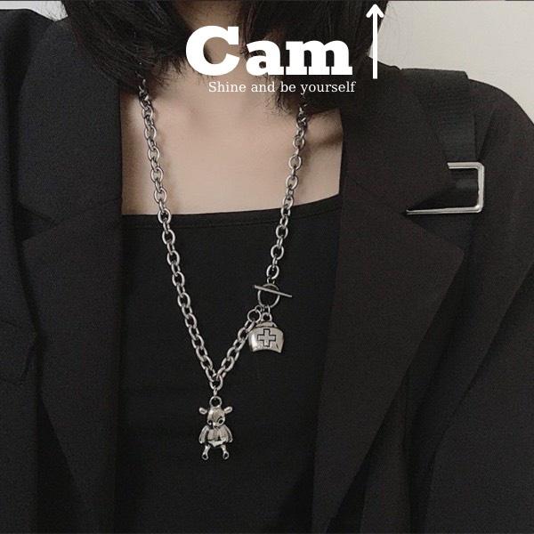 Dây Chuyền Vòng Cổ, Vòng Tay Titan Cao Cấp Không Gỉ Khoá Cài Gấu Bear Cho Nam & Nữ Cam Accessories