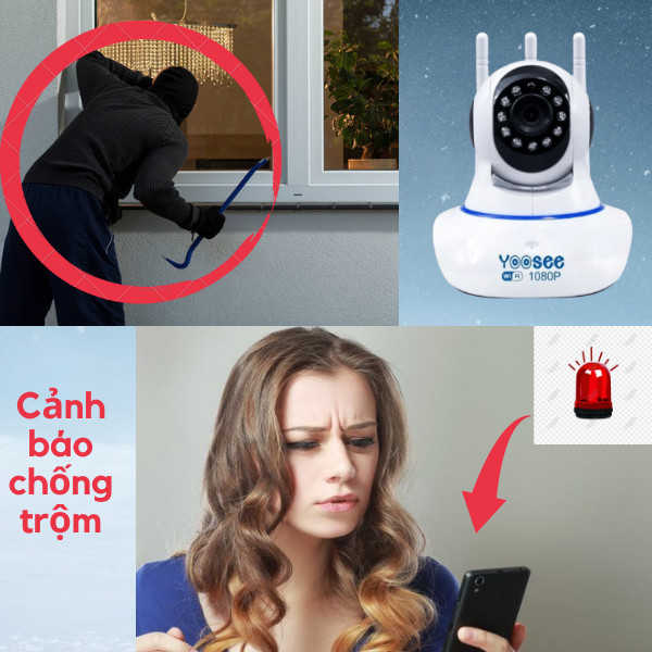 Camera wifi trong nhà Yoosee  Z02S 2.0 Full HD, 3 râu, xoay 360 độ , tương tác 2 chiều, hỗ trợ thẻ nhớ lên đến 128G, cảnh báo chuyển động – Hàng nhập khẩu