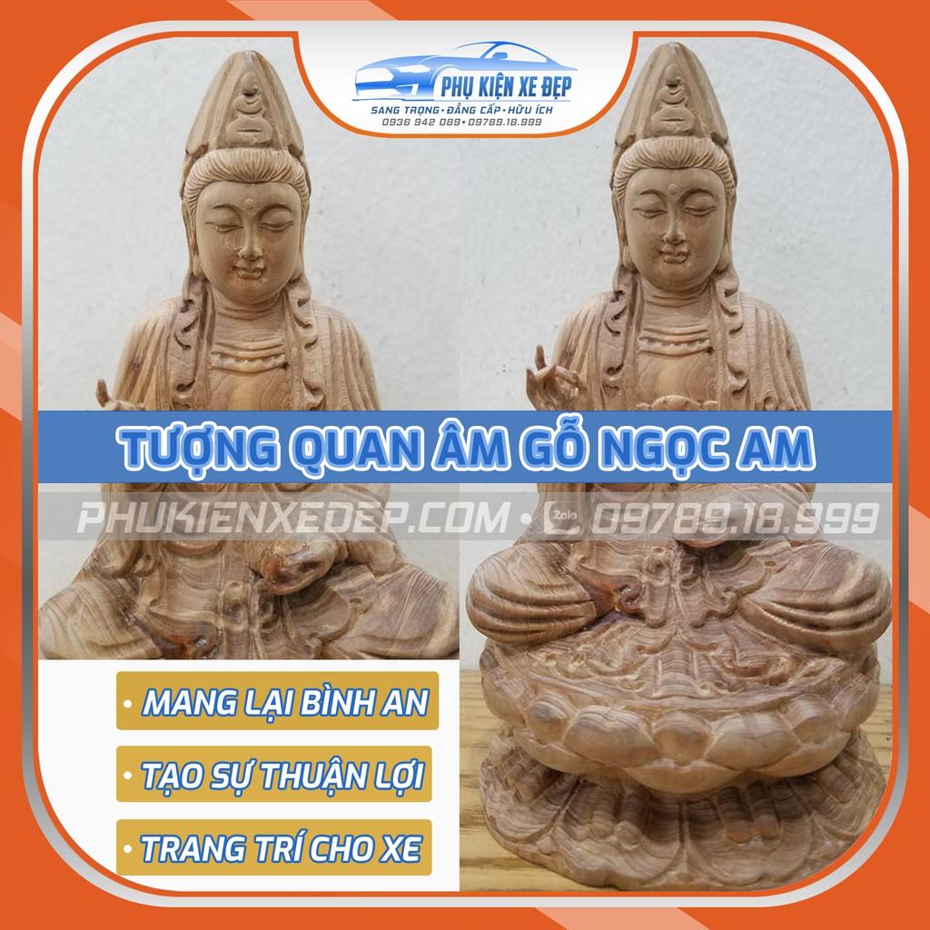 Tượng quan âm để xe ô tô Gỗ Ngọc Am đặt taplo ô tô, bàn làm việc