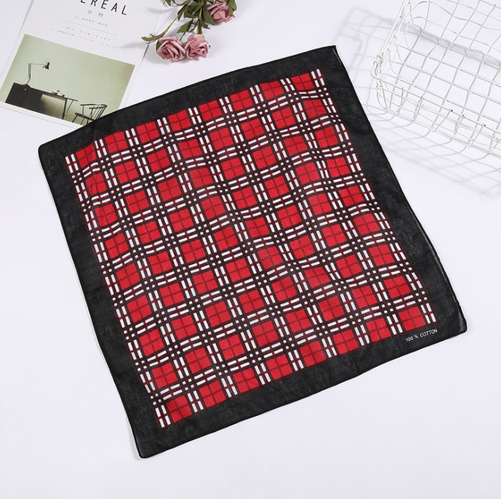 Khăn bandana turban kích thước 54x54cm nhiều mầu sắc - BDN07 Đen trắng