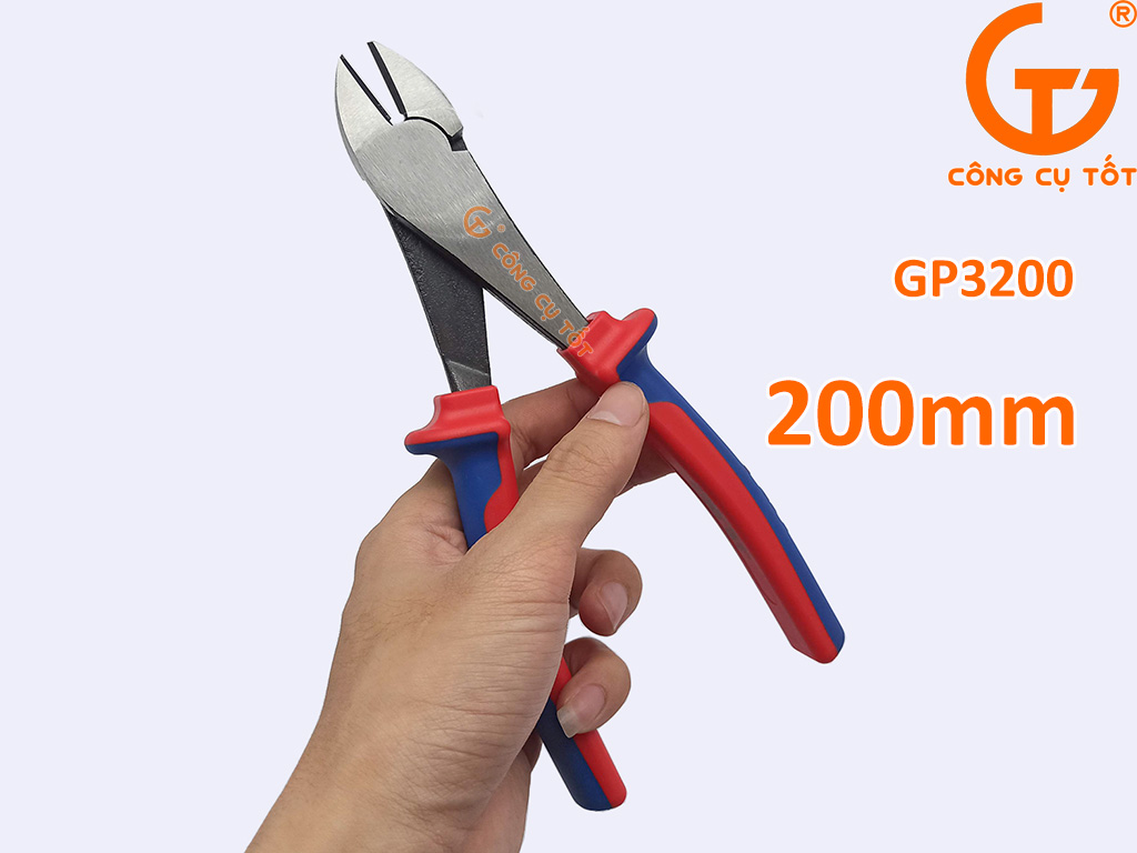 Kìm cắt chéo cao cấp 200mm lưỡi thép giàu Crôm tôi cao tần độ cứng HRC62