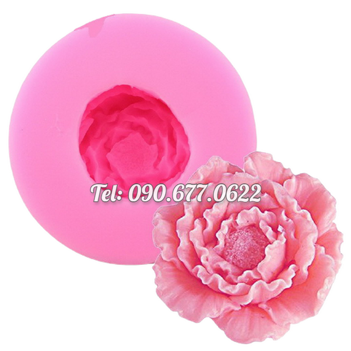 Khuôn silicone làm rau câu hoa mẫu đơn – Loại 8 cm - Mã số 1018