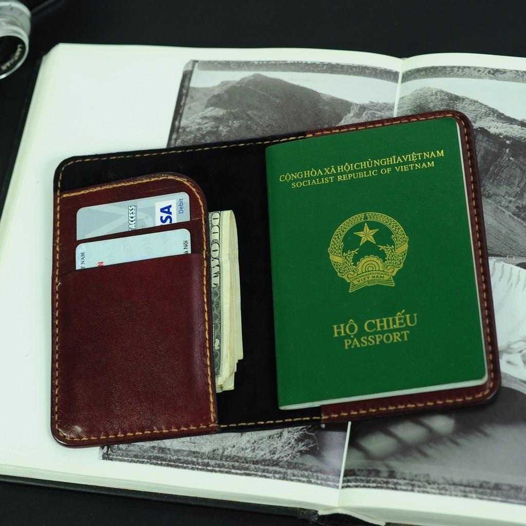 Vỏ bao Passtport - Da bò nhập khẩu - Đồ da Handmade DTV052